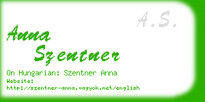 anna szentner business card